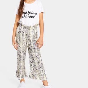 Girls Frill Waist Pleated Pants